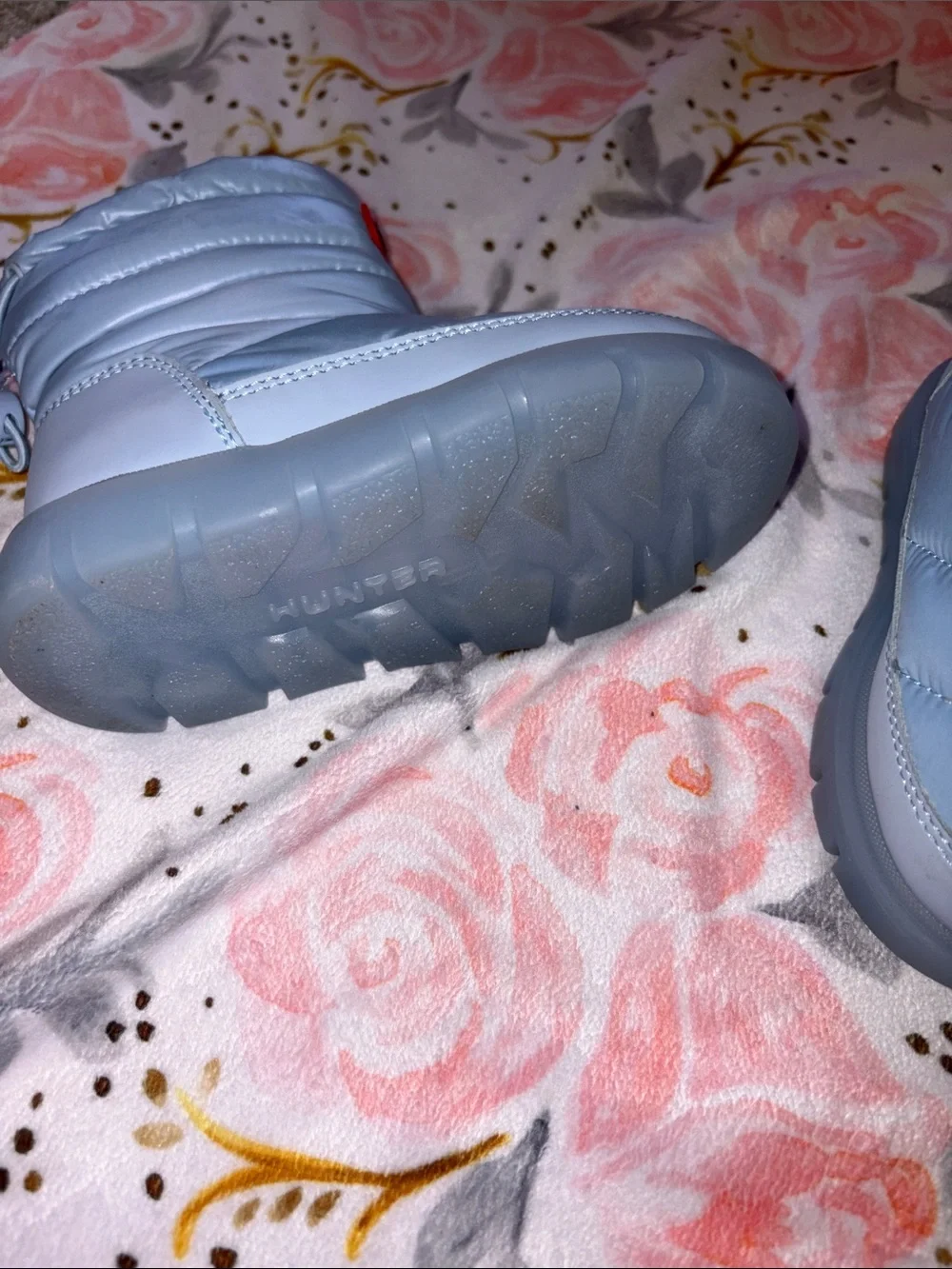 Hunter Kids Pale Blue Puffer Winter Boots